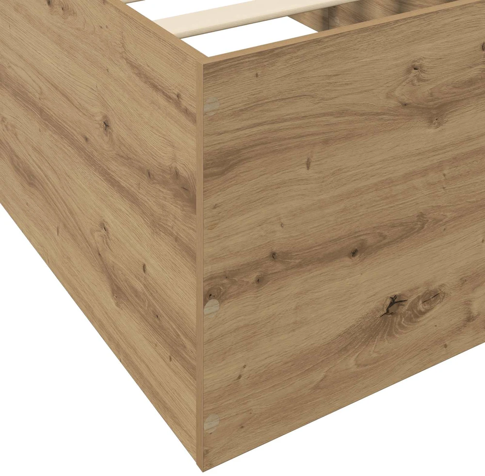 Lova Grindų lovos rėmas Artisano ąžuolo 80 x 200 cm Apdirbta mediena