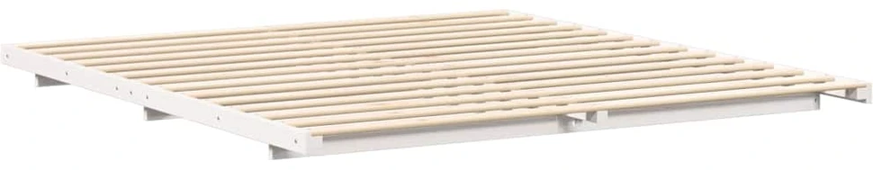 Lovos rėmas Balta 200 x 200 cm Kietos pušies mediena