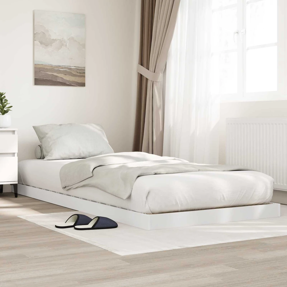 Lova Grindų lovos rėmas Balta 76,5 x 200 cm Apdirbta mediena