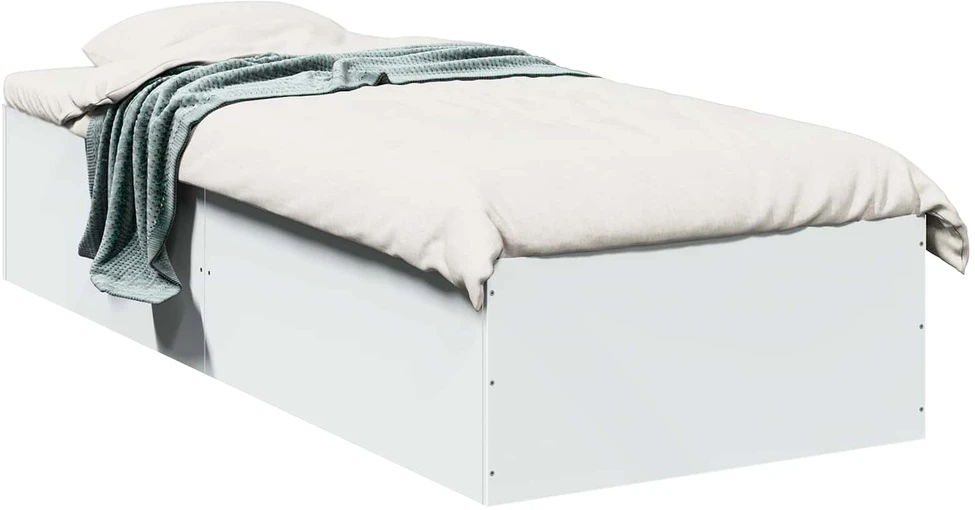 Lova Grindų lovos rėmas Balta 80 x 200 cm Apdirbta mediena