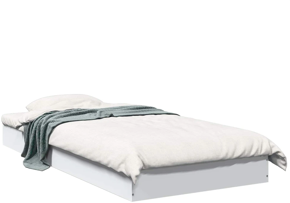 Lova Grindų lovos rėmas Balta 80 x 200 cm Apdirbta mediena