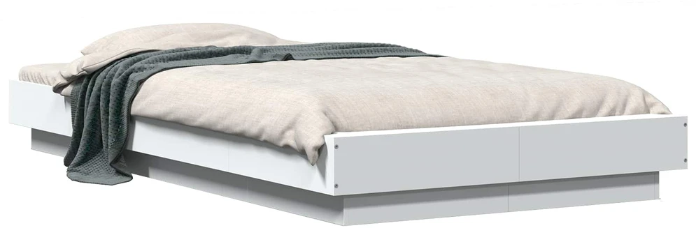 Lova Grindų lovos rėmas Balta 80 x 210 cm Apdirbta mediena