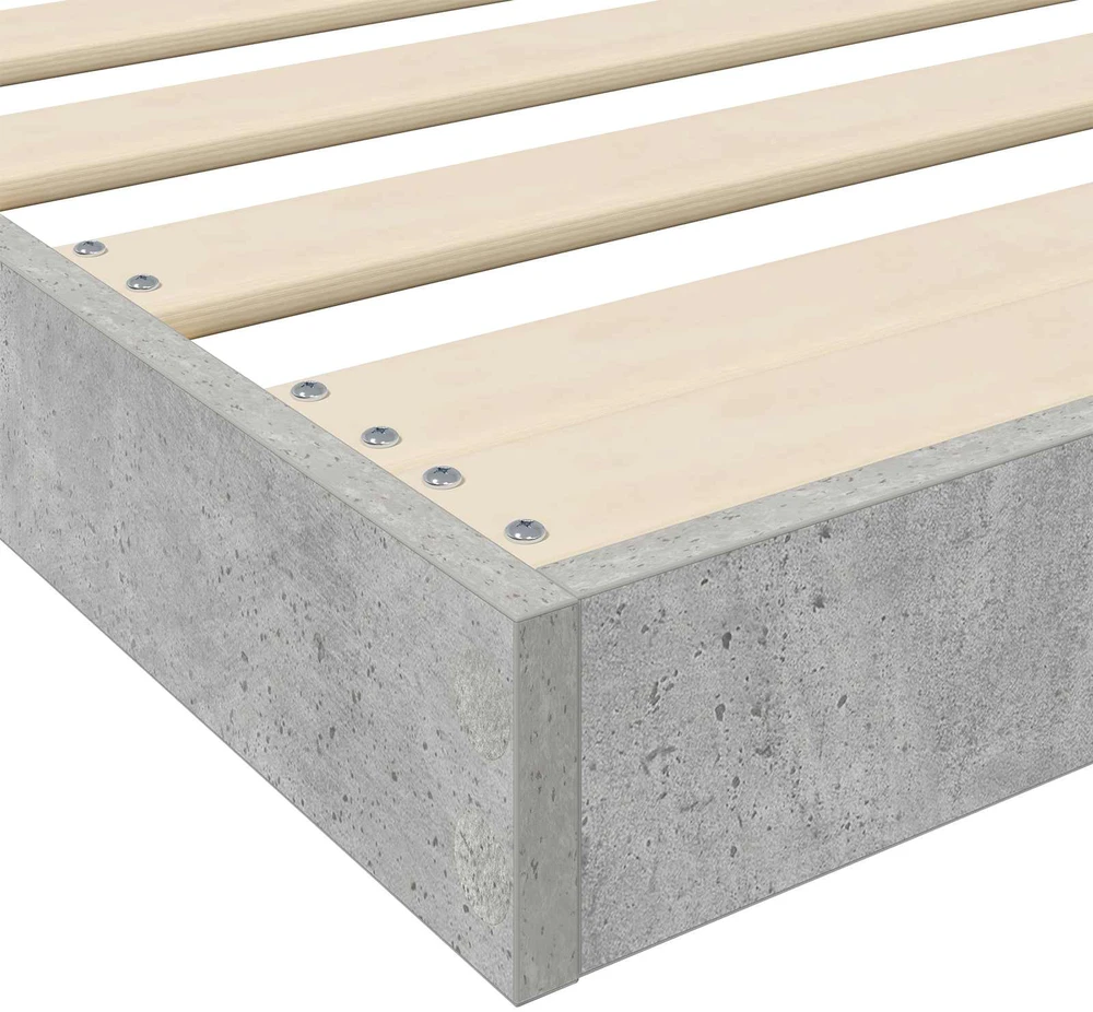 Lova Grindų lovos rėmas Betono pilka 75 x 190 cm Apdirbta mediena