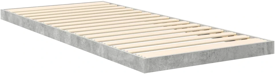 Lova Grindų lovos rėmas Betono pilka 75 x 190 cm Apdirbta mediena