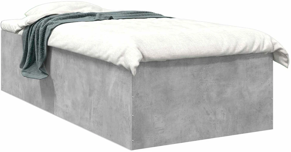 Lova Grindų lovos rėmas Betono pilka 80 x 200 cm Apdirbta mediena