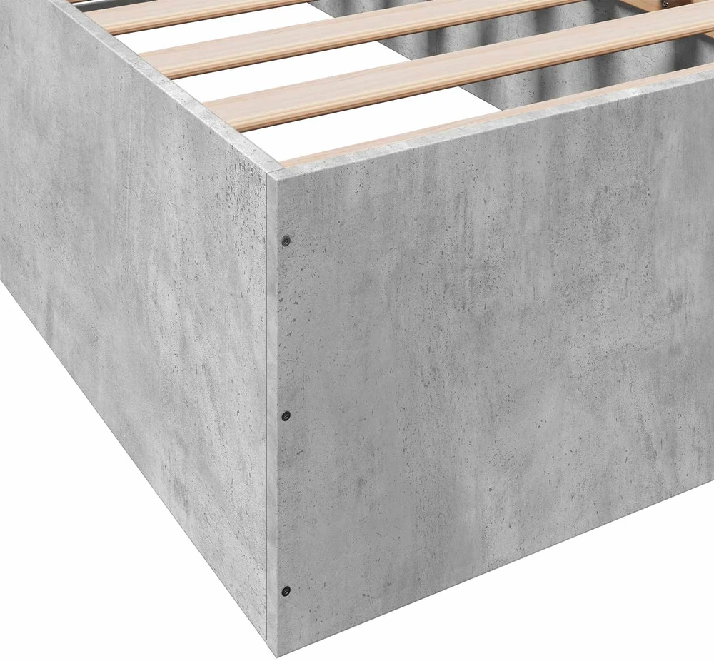 Lova Grindų lovos rėmas Betono pilka 80 x 200 cm Apdirbta mediena