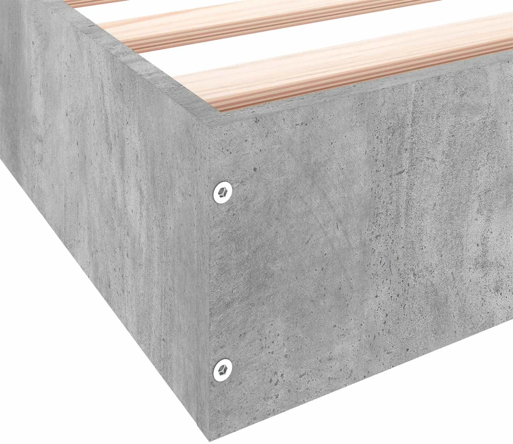 Lova Grindų lovos rėmas Betono pilka 80 x 200 cm Apdirbta mediena