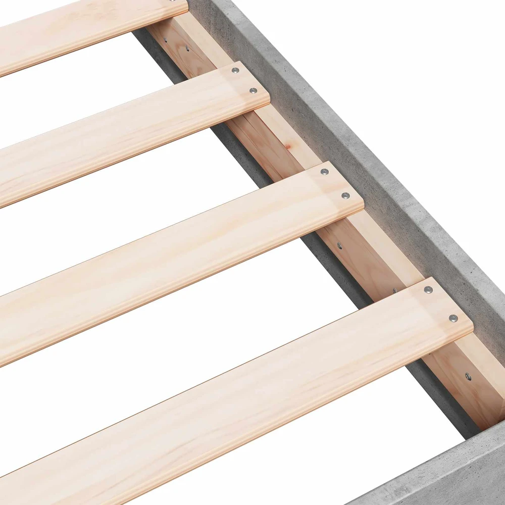 Lova Grindų lovos rėmas Betono pilka 80 x 200 cm Apdirbta mediena