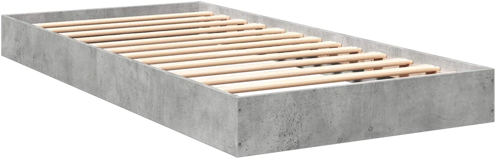 Lova Grindų lovos rėmas Betono pilka 80 x 200 cm Apdirbta mediena