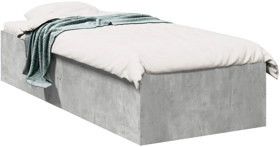 Lova Grindų lovos rėmas Betono pilka 80 x 200 cm Apdirbta mediena