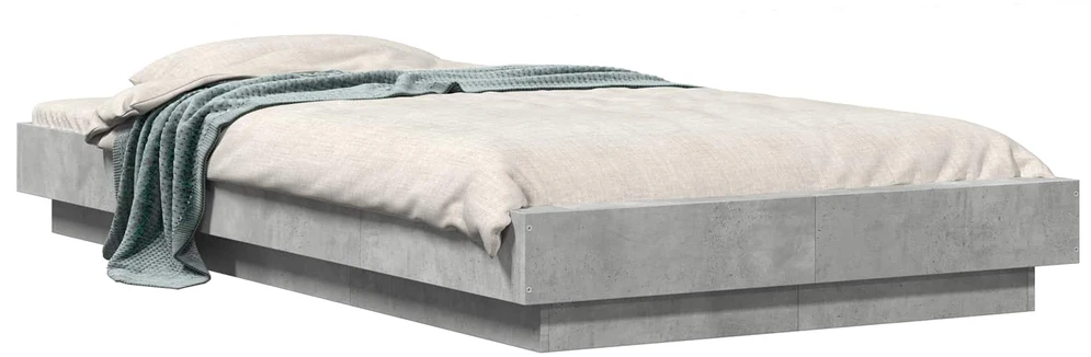 Lova Grindų lovos rėmas Betono pilka 80 x 210 cm Apdirbta mediena