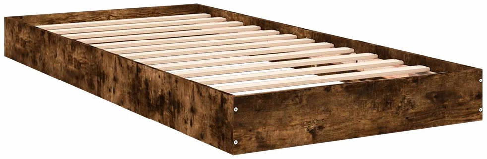Lova Grindų lovos rėmas Dūminio ąžuolo 80 x 200 cm Apdirbta mediena