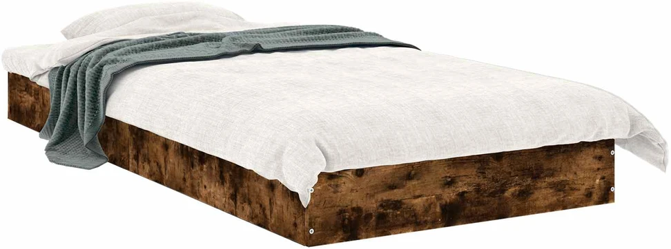 Lova Grindų lovos rėmas Dūminio ąžuolo 80 x 200 cm Apdirbta mediena