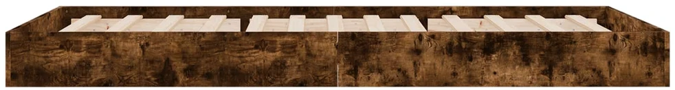 Lova Grindų lovos rėmas Dūminio ąžuolo 80 x 200 cm Apdirbta mediena