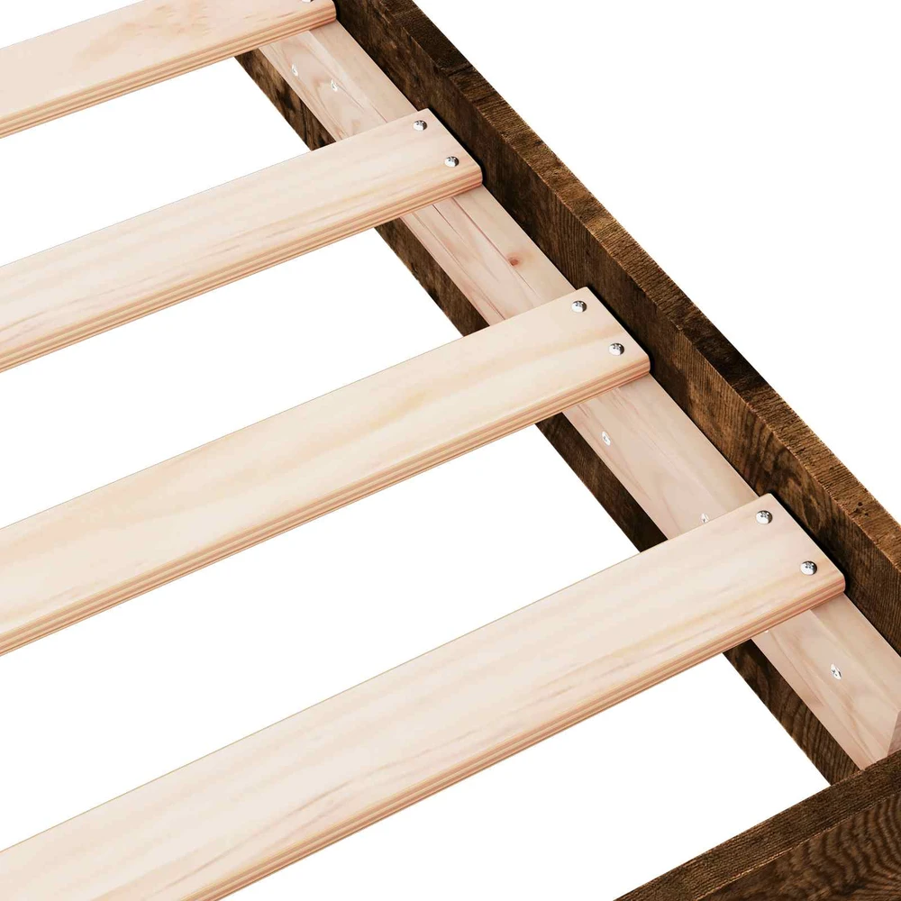 Lova Grindų lovos rėmas Dūminio ąžuolo 80 x 200 cm Apdirbta mediena