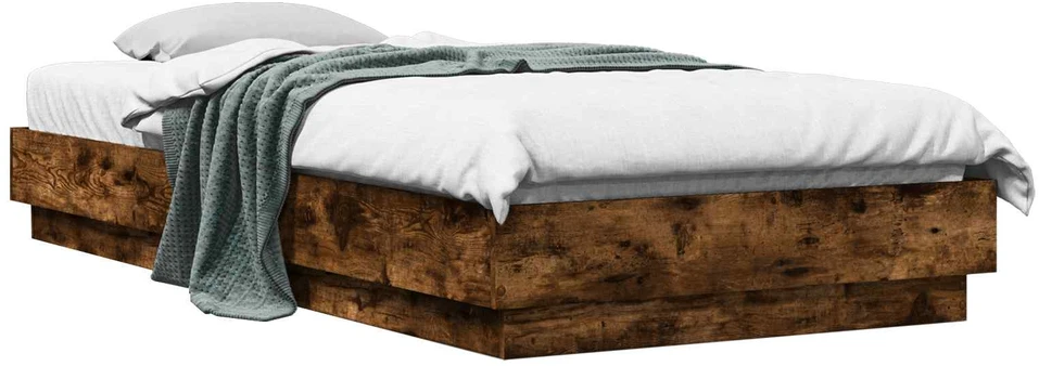 Lova Grindų lovos rėmas Dūminio ąžuolo 80 x 200 cm Apdirbta mediena