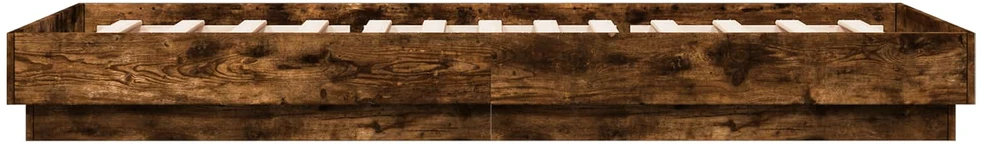 Lova Grindų lovos rėmas Dūminio ąžuolo 80 x 200 cm Apdirbta mediena