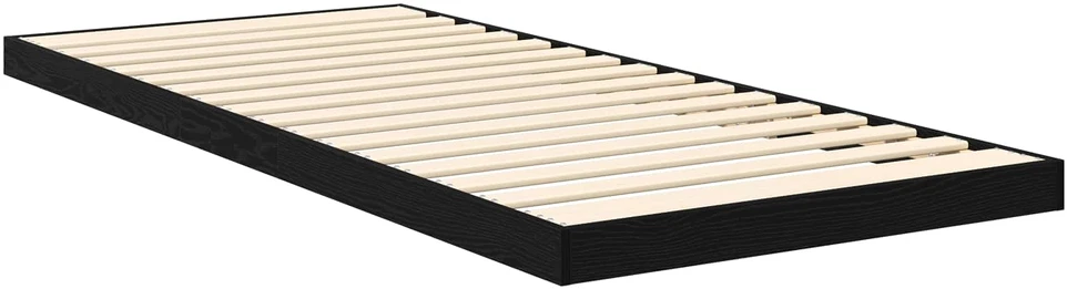 Lova Grindų lovos rėmas Juodas ąžuolas 75 x 190 cm Apdirbta mediena