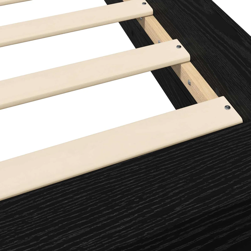 Lova Grindų lovos rėmas Juodojo ąžuolo 80 x 210 cm Apdirbta mediena