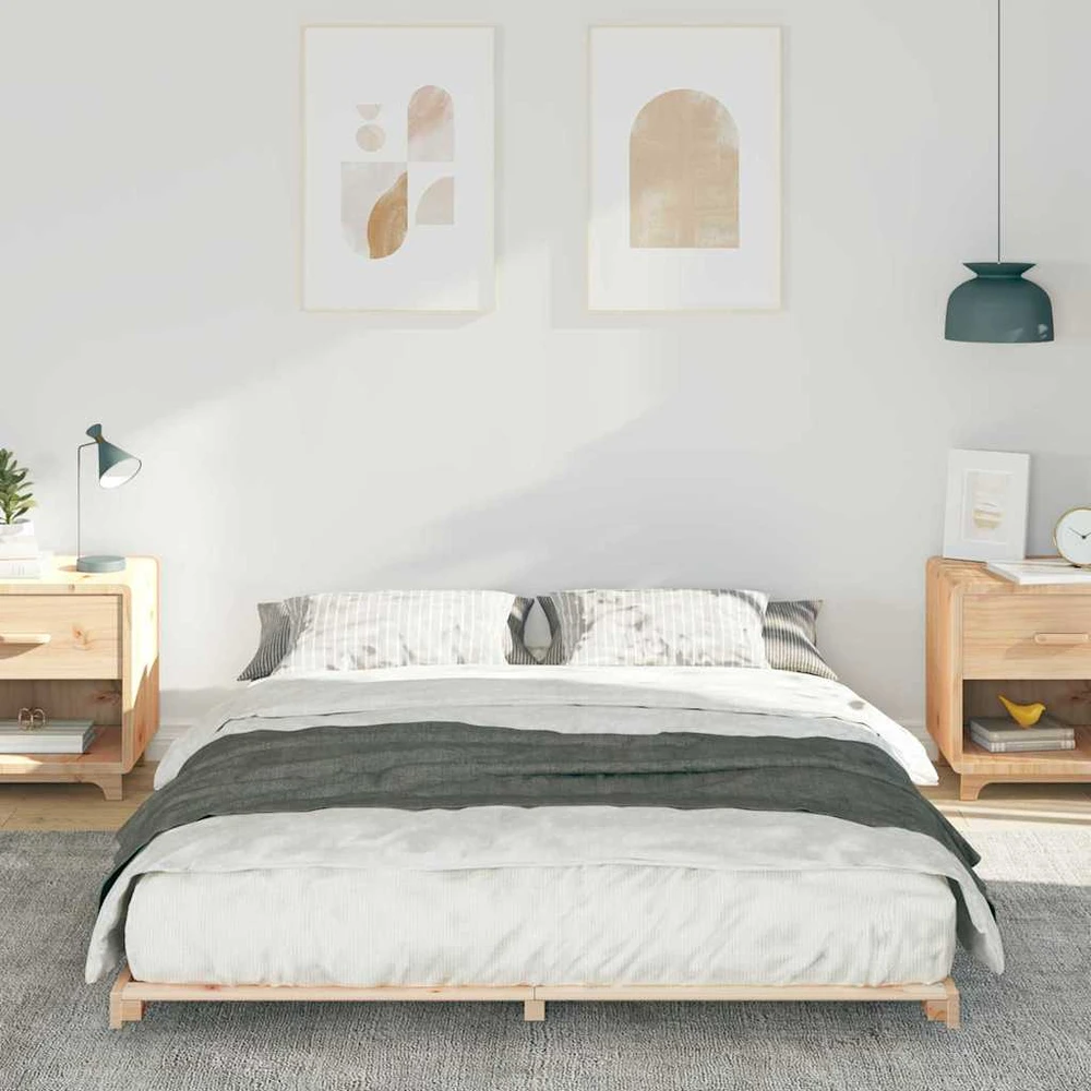 Lova Lovos rėmas Ruda 140 x 220 cm Kietos pušies mediena