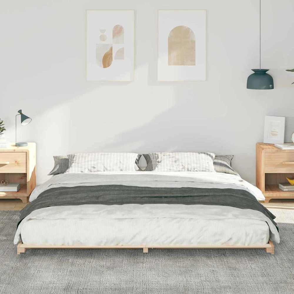 Lova Lovos rėmas Ruda 180 x 210 cm Kietos pušies mediena
