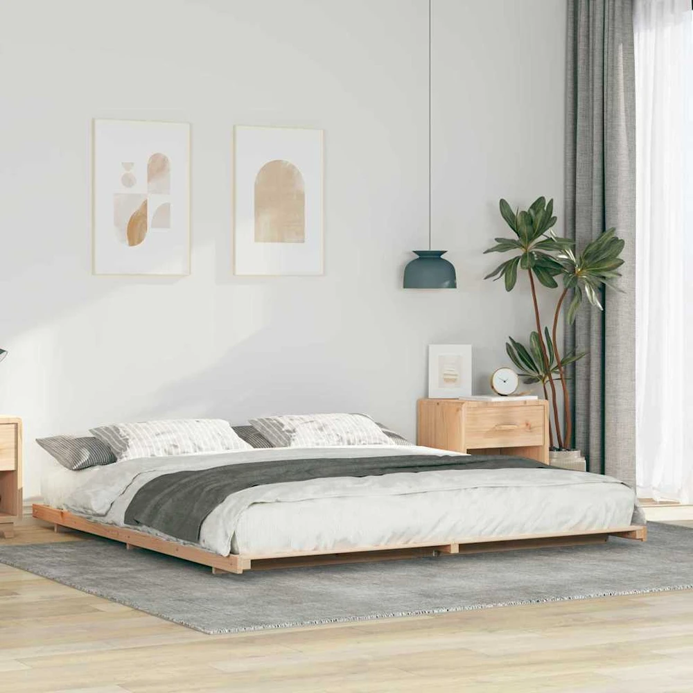 Lova Lovos rėmas Ruda 180 x 220 cm Kietos pušies mediena