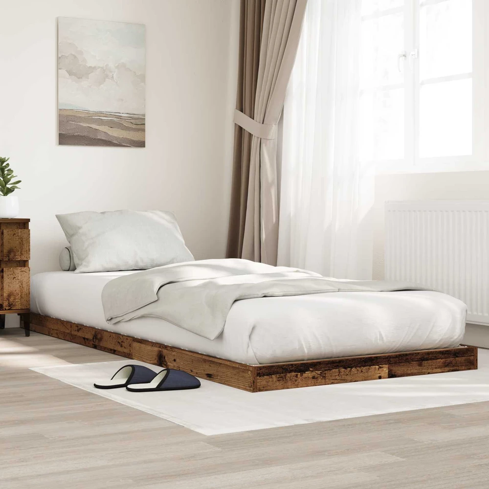 Lova Grindų lovos rėmas Senas medis 80 x 200 cm Apdirbta mediena