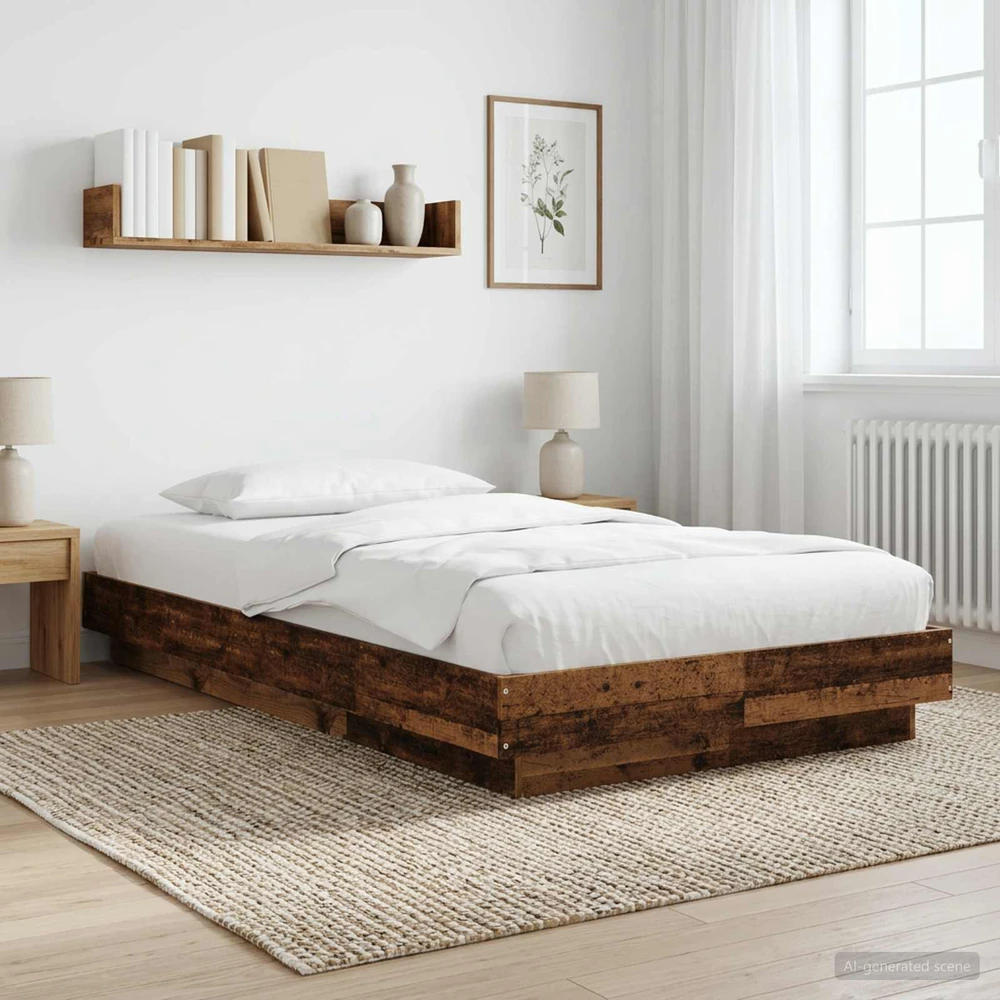 Lova Grindų lovos rėmas Sendintos medienos 80 x 210 cm