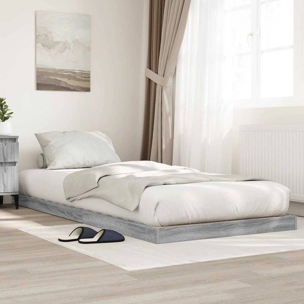 Lova Grindų lovos rėmas Sonoma 75 x 190 cm Apdirbta mediena