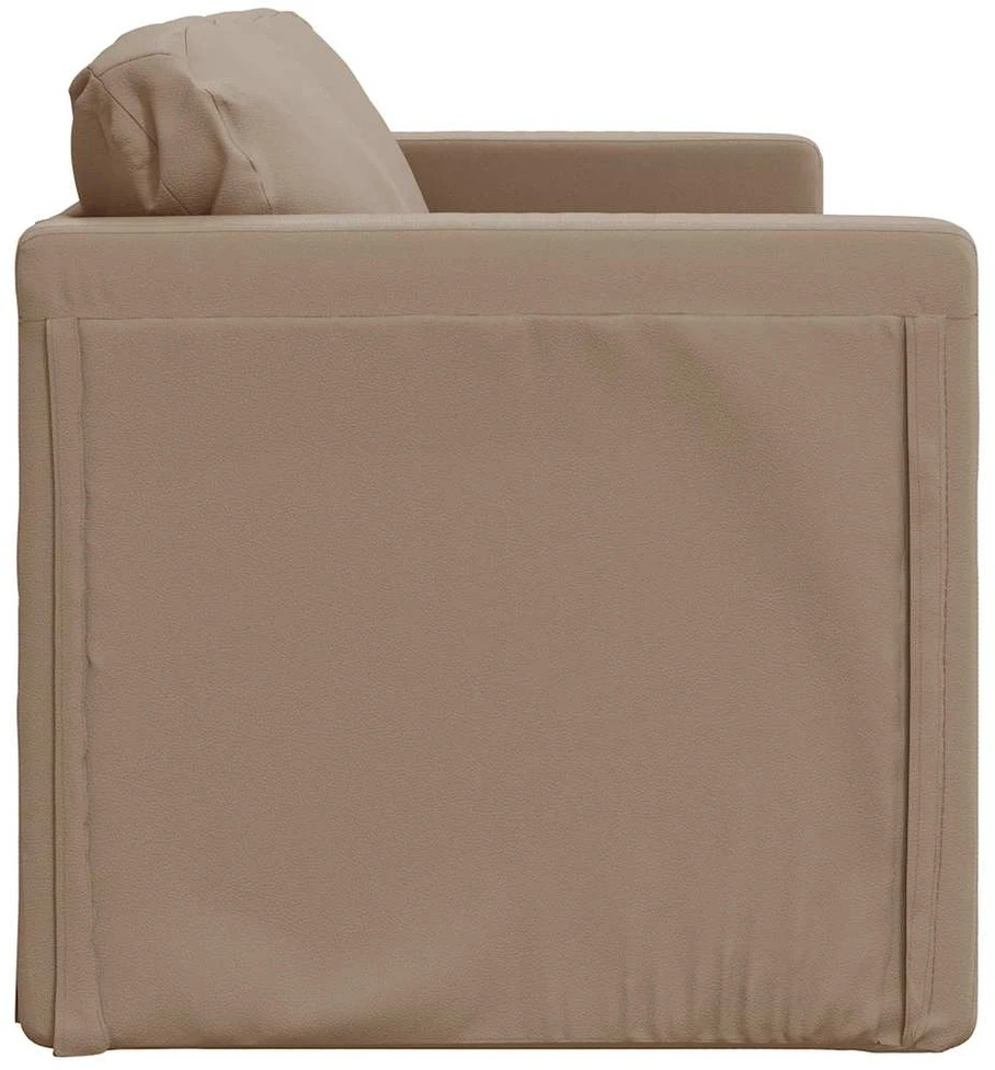 Grindų sofa-lova, 2-1, kapučino, 112x174x55cm, dirbtinė oda