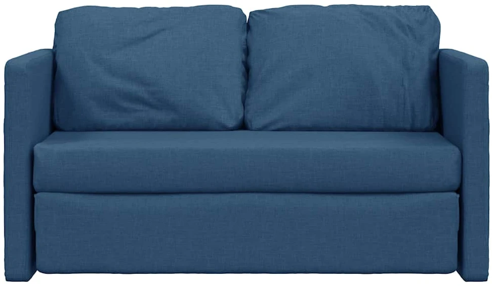 Grindų sofa-lova, 2-1, mėlynos spalvos, 112x174x55cm, audinys