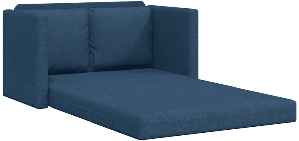 Grindų sofa-lova, 2-1, mėlynos spalvos, 112x174x55cm, audinys