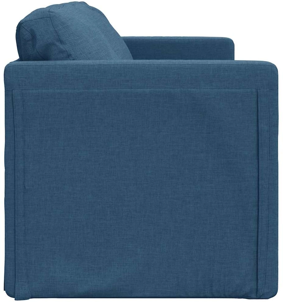Grindų sofa-lova, 2-1, mėlynos spalvos, 112x174x55cm, audinys