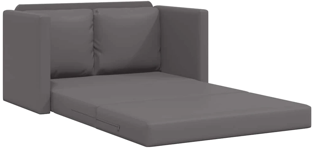 Grindų sofa-lova, 2-1, pilka, 112x174x55cm, dirbtinė oda