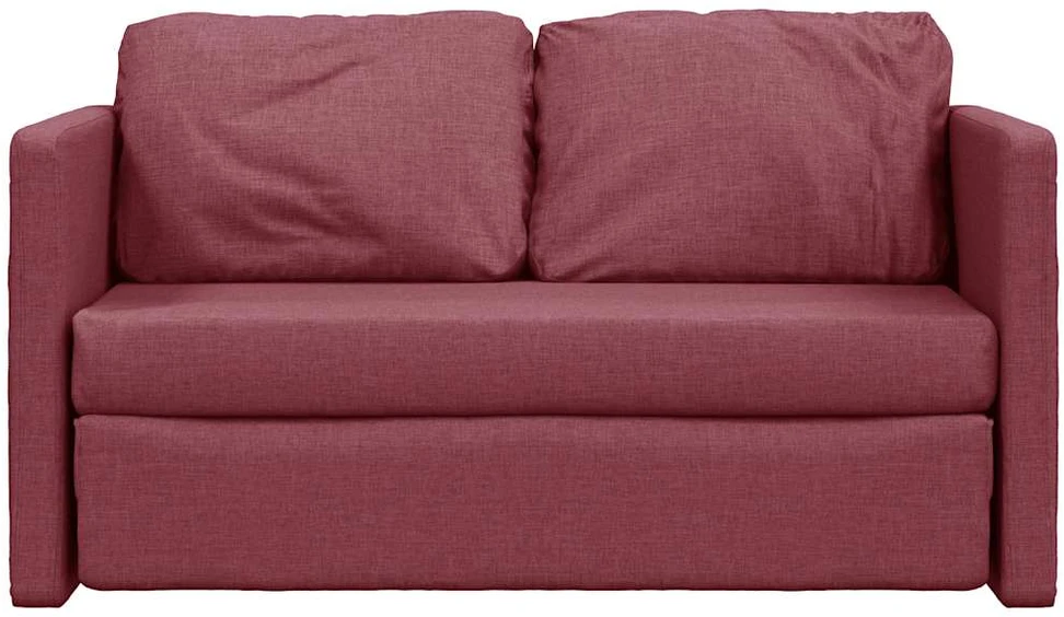 Grindų sofa-lova, 2-1, raudonojo vyno, 112x174x55cm, audinys