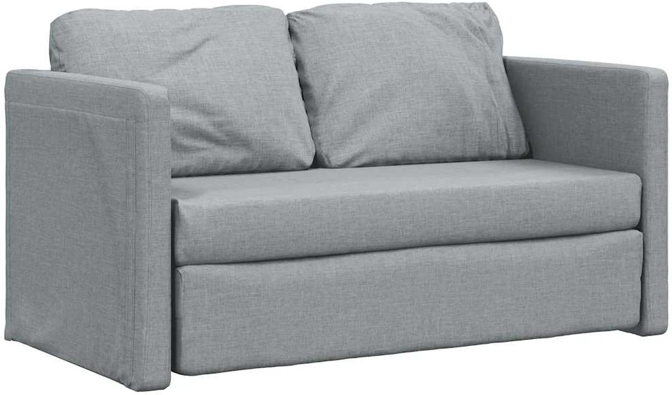 Grindų sofa-lova, 2-1, šviesiai pilka, 112x174x55cm, audinys