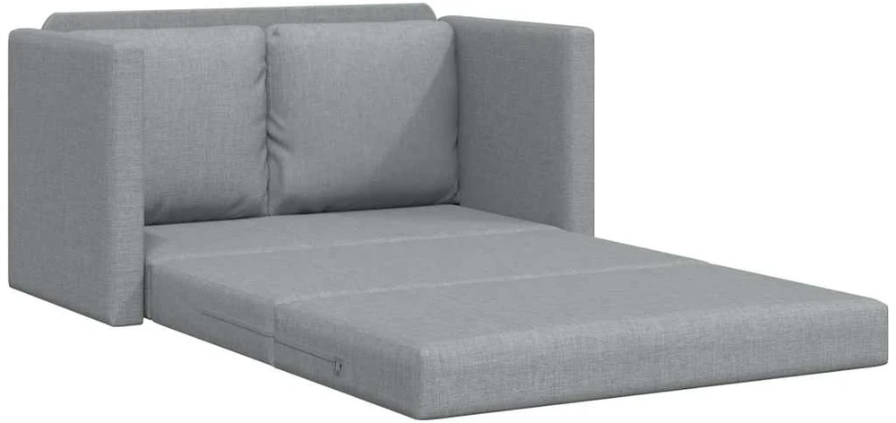 Grindų sofa-lova, 2-1, šviesiai pilka, 112x174x55cm, audinys