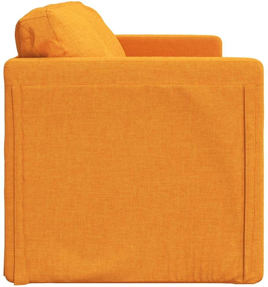 Grindų sofa-lova, 2-1, tamsiai geltona, 112x174x55cm, audinys