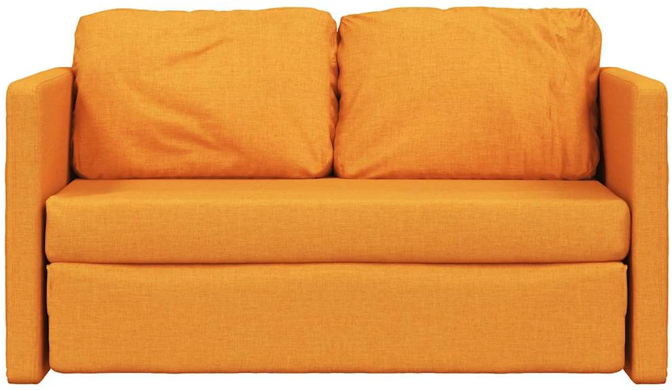 Grindų sofa-lova, 2-1, tamsiai geltona, 112x174x55cm, audinys