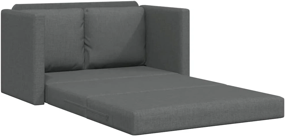 Grindų sofa-lova, 2-1, tamsiai pilka, 112x174x55cm, audinys