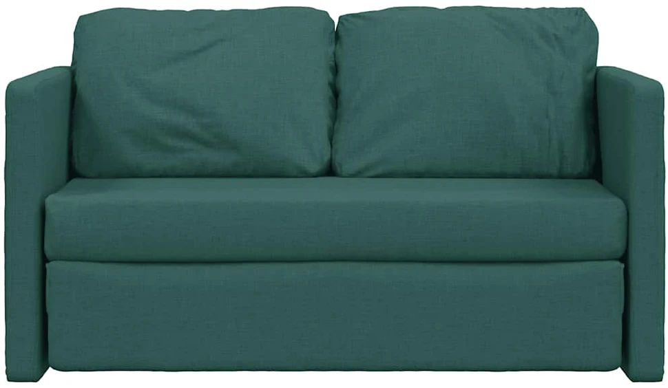 Grindų sofa-lova, 2-1, tamsiai žalia, 112x174x55cm, audinys