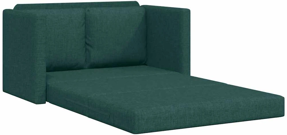 Grindų sofa-lova, 2-1, tamsiai žalia, 112x174x55cm, audinys