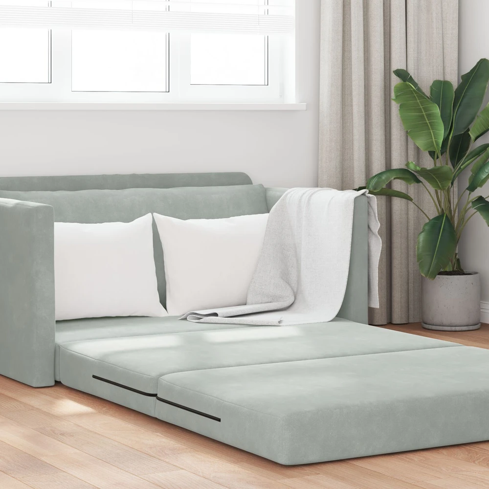 Sofa lova Šviesiai pilka 124 x 71 x 78 cm Aksomas