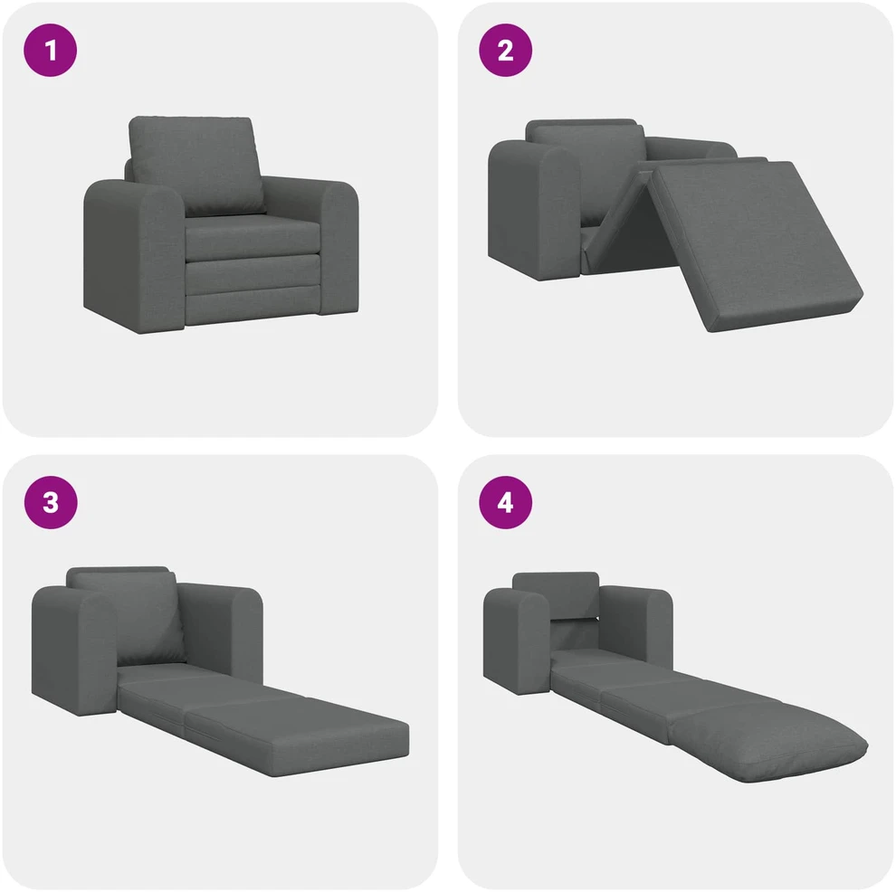 Sofa lova Tamsiai pilka 98 x 71 x 83 cm audinys