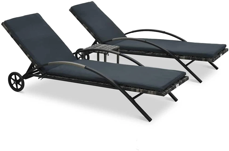Gultai su staliuku iš poliratano antracito spalvos