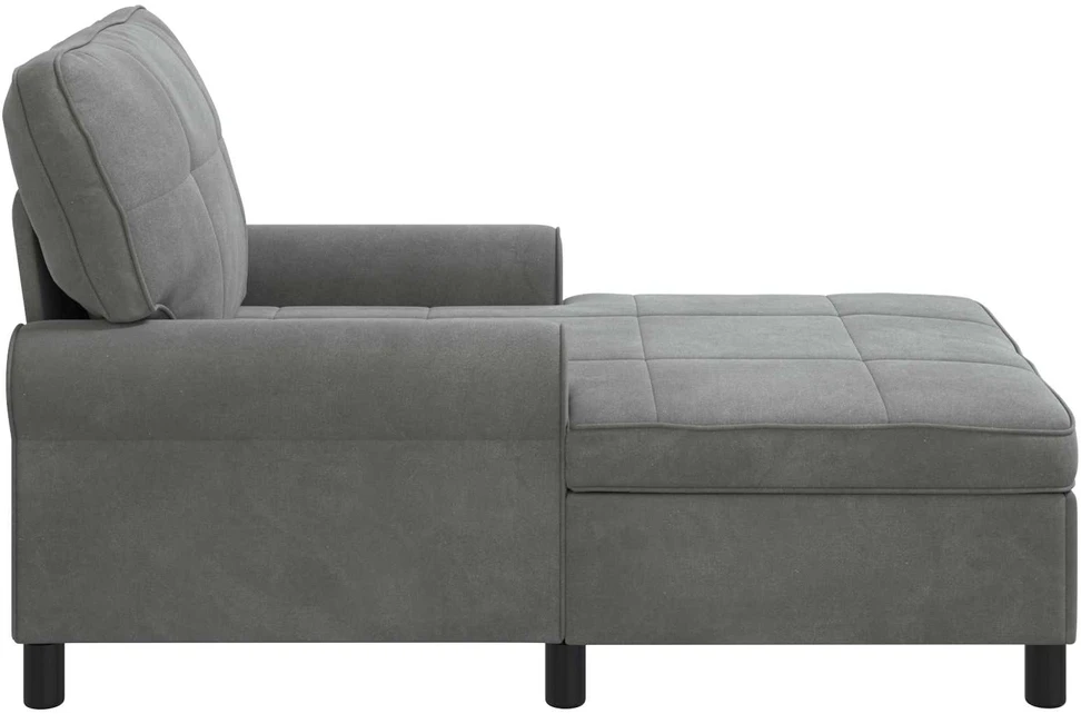 Gultas su pagalve Tamsiai pilka 91 x 157 x 91 cm Aksomas