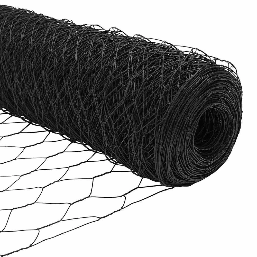 Heksagoninė tvora 0,5 x 10 m PVC Pilka