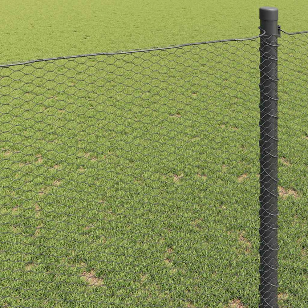 Heksagoninė tvora 1,2 x 10 m PVC Pilka