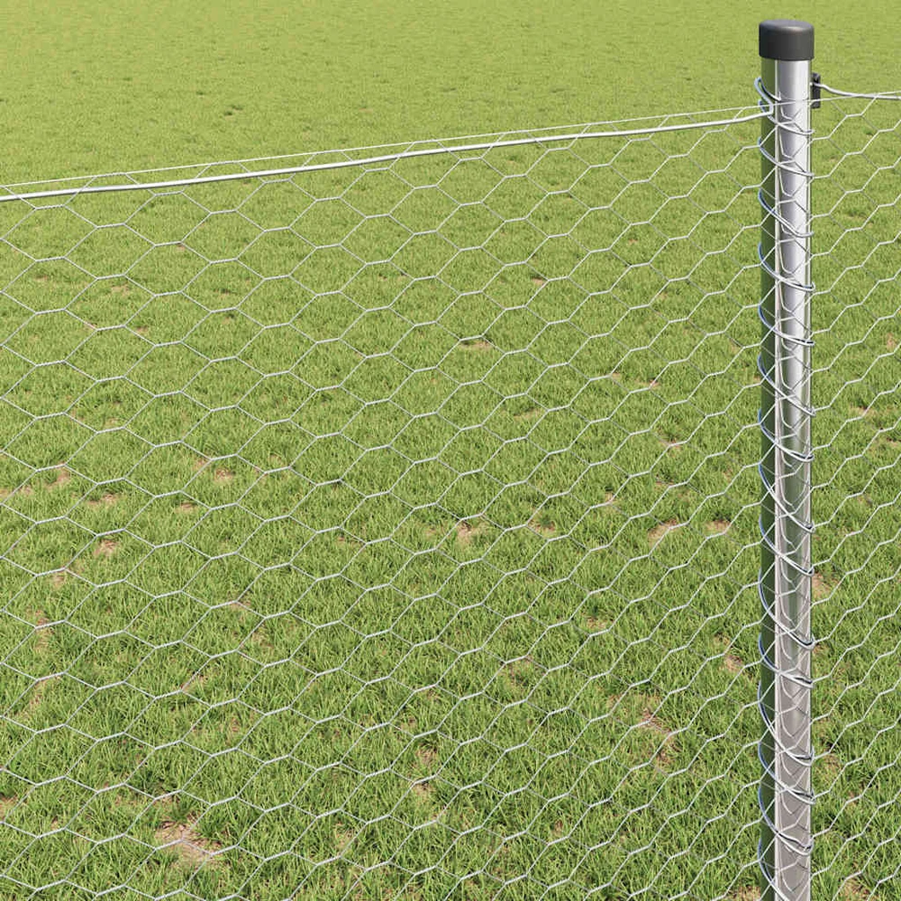 Heksagoninė tvora 0,4 x 10 m Galvanizuotas plienas Sidabrinė