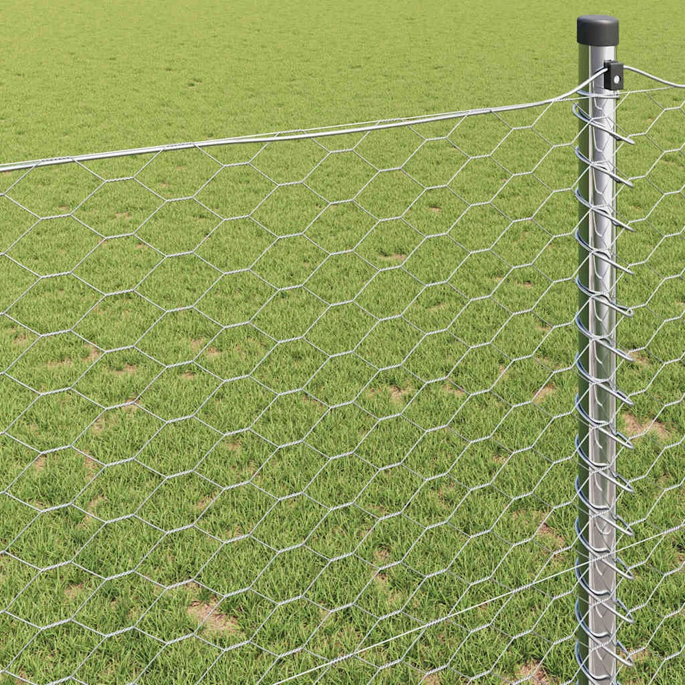 Heksagoninė tvora 1 x 10 m Galvanizuotas plienas Sidabrinė